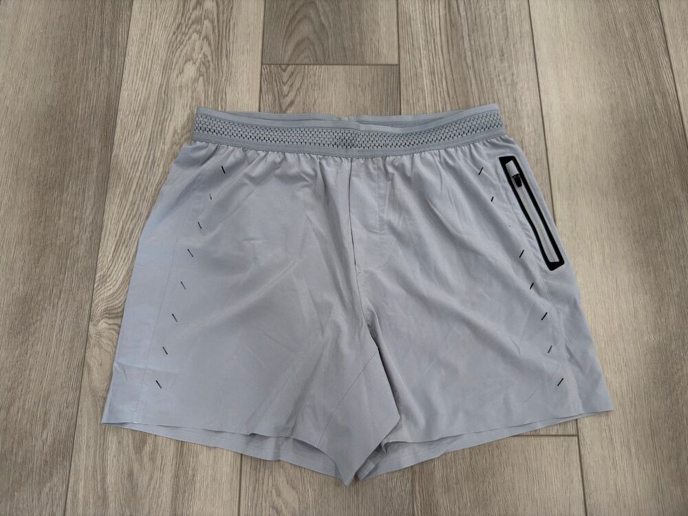 Ten Thousand Light Gray Session 5" UnLined Breathable Training Running Shorts M